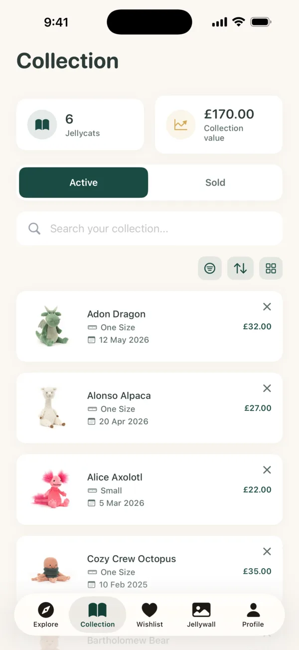 Tracking a collection in Jellybook